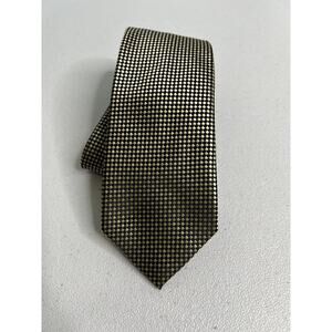 Alexander Julian Black, Gold Geometric Pattern Handmade Tie NWOT